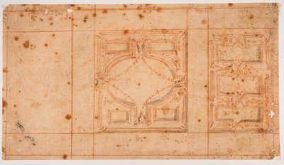 Ontwerp voor de bureaus van de Laurentiaanse Bibliotheek door Michelangelo Buonarroti