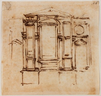Ontwerp voor de muurgraven van de Medici-pausen in het koor van San Lorenzo door Michelangelo Buonarroti