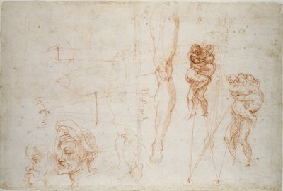 Hercules en Antaeus en andere Studies door Michelangelo Buonarroti