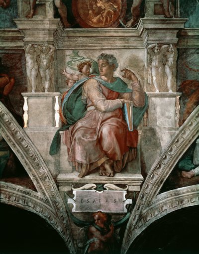 Jesaja (detail) door Michelangelo Buonarroti