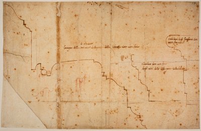 Profielen van lijsten voor de deur van de Laurentiaanse Bibliotheek door Michelangelo Buonarroti