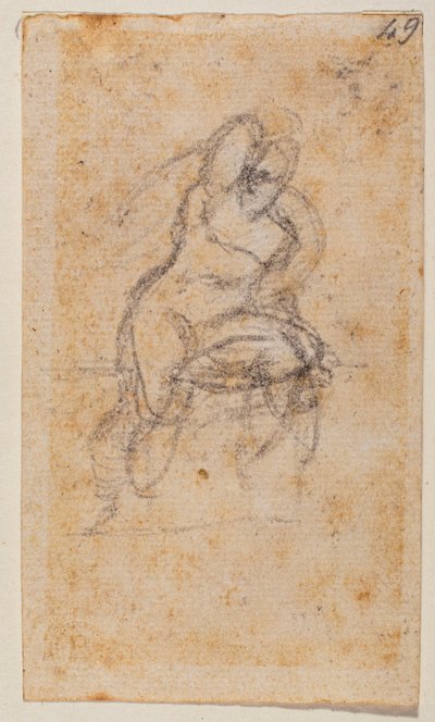 Naaktstudie voor de Sixtijnse Kapel door Michelangelo Buonarroti