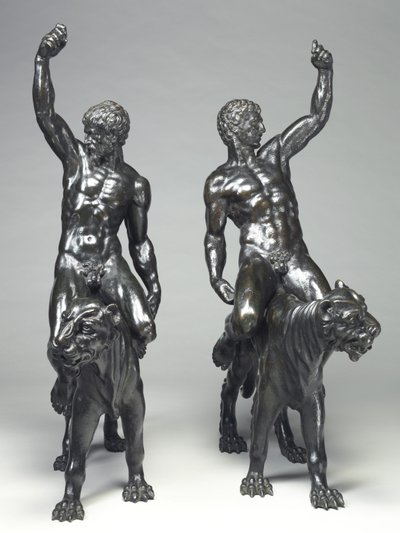 Naakte bacchanten rijden op panters door Michelangelo Buonarroti