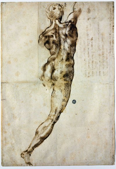 Naakt van achteren, c. 1504 door Michelangelo Buonarroti