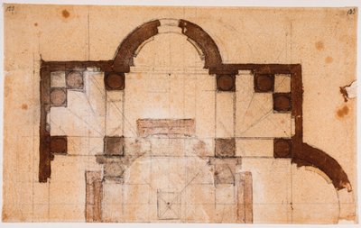Deelplan voor San Giovanni dei Fiorentini door Michelangelo Buonarroti