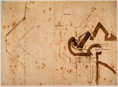 Plan van een bolwerk voor de Poort van Justitie door Michelangelo Buonarroti