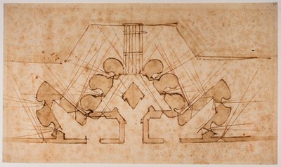 Plan van de vesting van een poort door Michelangelo Buonarroti