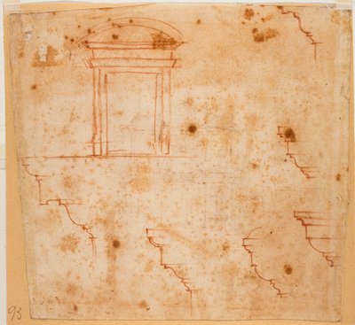 Plannen voor portalen en architectonische lijsten door Michelangelo Buonarroti