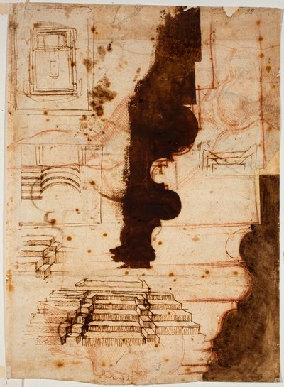 Plannen voor trappen door Michelangelo Buonarroti