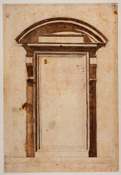 Portaalstudie voor de Laurentiaanse Bibliotheek door Michelangelo Buonarroti