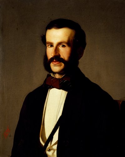 Portret van man, door Michel Angelo Pittatore (1825-1923) door Michelangelo Buonarroti