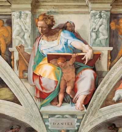 Profeten en Sibyllen: Daniël, Sixtijnse Kapel plafond in het Vaticaan door Michelangelo Buonarroti