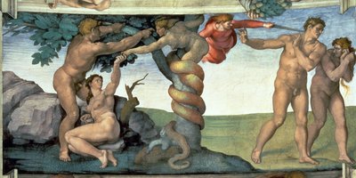 Plafond van de Sixtijnse Kapel (1508-12): De val van de mens door Michelangelo Buonarroti