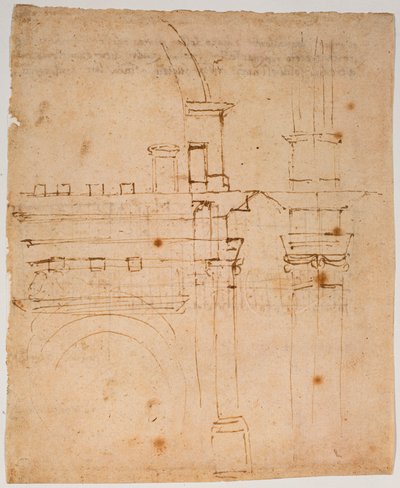 Schetsen voor de koepel van Santa Maria del Fiore door Michelangelo Buonarroti