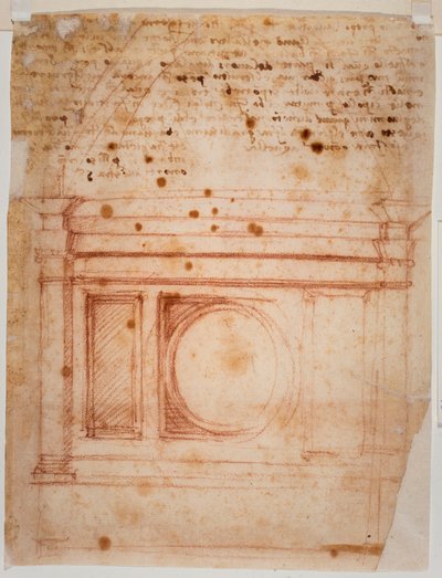 Schetsen voor de trommel van de koepel van Santa Maria del Fiore en brief aan de kardinaal van Bibbiena door Michelangelo Buonarroti