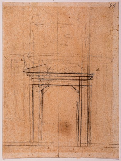 Schetsen van een Porta Pia portaal door Michelangelo Buonarroti