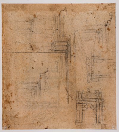 Schetsen van deuren en ramen door Michelangelo Buonarroti