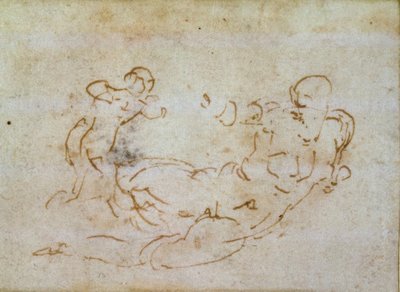 Studie van Venus en Cupido door Michelangelo Buonarroti
