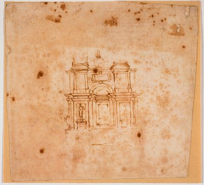 Studies voor een grafmonument voor de Nieuwe Sacristie door Michelangelo Buonarroti