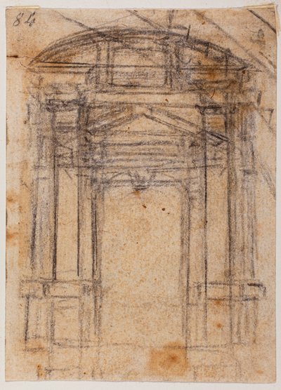 Studie voor Porta Pia en de koepel van Sint-Pieter door Michelangelo Buonarroti