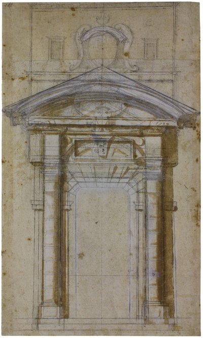 Studie voor Porta Pia in Rome, ca. 1561 door Michelangelo Buonarroti