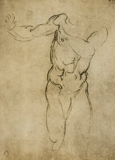 Studie voor een mannelijke buste door Michelangelo Buonarroti