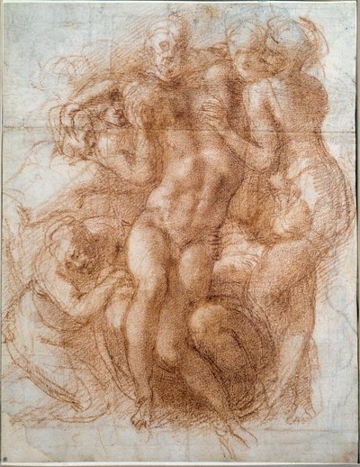 Studie voor de Pieta Deposition van Christus door Michelangelo Buonarroti
