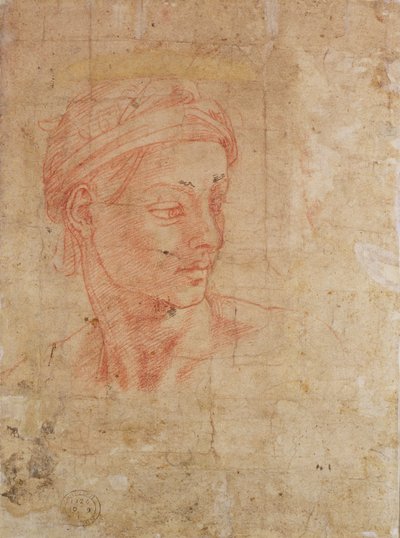 Studie van een Hoofd door Michelangelo Buonarroti
