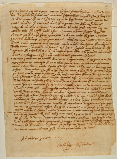 Tabernakel met nis, brief van Michelangelo aan Piero Gondi door Michelangelo Buonarroti