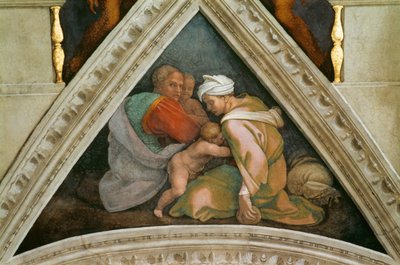De voorouders van Christus: Ozias Sixtijnse Kapel plafond in het Vaticaan door Michelangelo Buonarroti