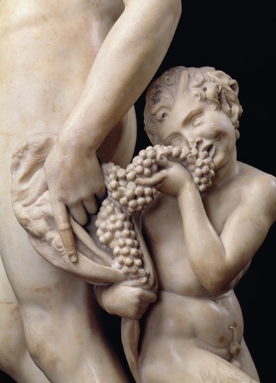 De dronkenschap van Bacchus, detail van de sater (detail) door Michelangelo Buonarroti