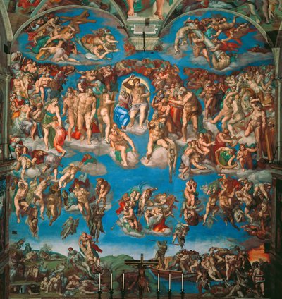 Het Laatste Oordeel (fresco van de Sixtijnse Kapel) door Michelangelo Buonarroti