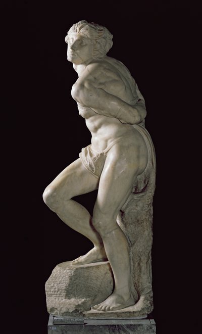 De Opstandige Slaaf, 1513-15 door Michelangelo Buonarroti