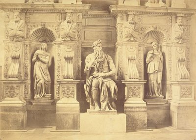 Graf van paus Julius II (1453-1513) detail van Mozes geflankeerd door Leah en Rachel door Michelangelo Buonarroti