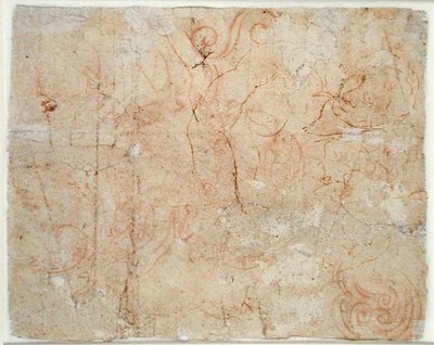 Diverse studies, c.1525 door Michelangelo Buonarroti