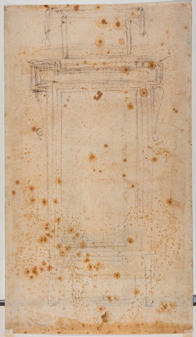 Raamontwerp en studies voor de Laurentiaanse curtilage door Michelangelo Buonarroti