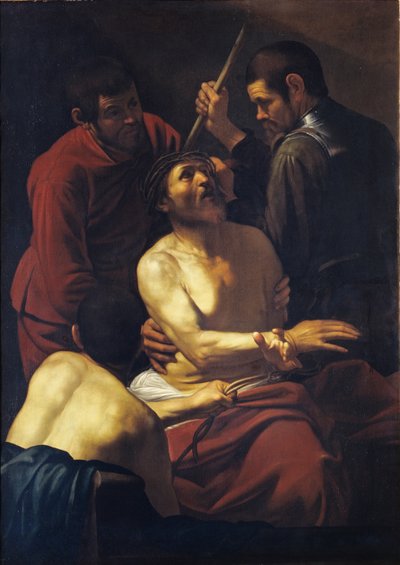 Christus met Doornen gekroond, ca. 1605 door Michelangelo Caravaggio