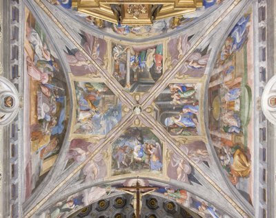 Gewelf van het koor met scènes uit het leven van de Maagd Maria door Michelangelo Carminati