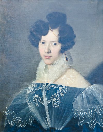 Portret van een jonge vrouw door Michelangelo Grigoletti