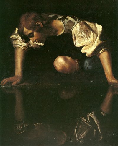 Narcissus door Michelangelo Merisi Caravaggio