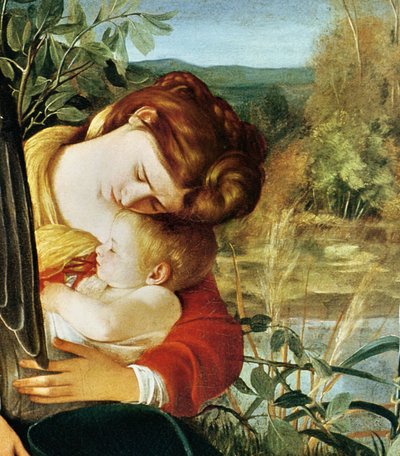 Rust tijdens de vlucht naar Egypte (detail. 1603) door Michelangelo Merisi Caravaggio