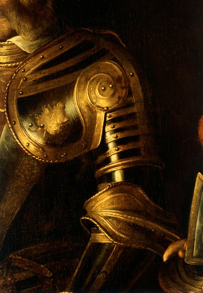 Detail van het Portret van Alof de Wignacourt met zijn page door Michelangelo Merisi da Caravaggio