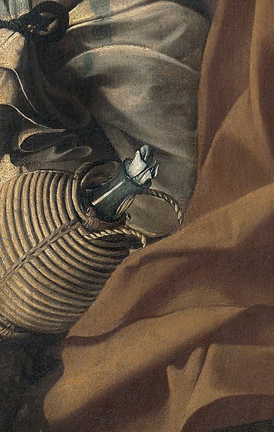 Rust tijdens de vlucht naar Egypte (detail) door Michelangelo Merisi da Caravaggio
