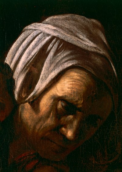 Salome ontvangt het hoofd van Johannes de Doper, detail door Michelangelo Merisi da Caravaggio