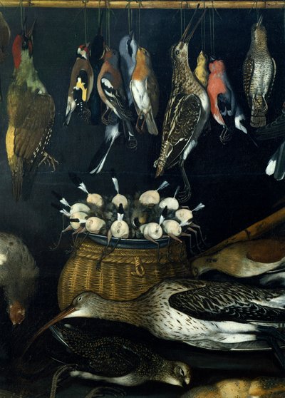 Stilleven met vogels (detail) door Michelangelo Merisi da Caravaggio