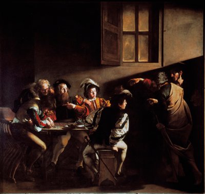 De roeping van de heilige Matteüs door Michelangelo Merisi da Caravaggio