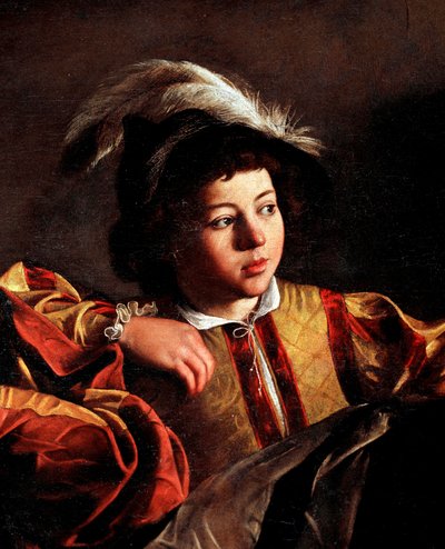 De roeping van Sint Matteüs, detail (olieverf op doek) door Michelangelo Merisi da Caravaggio