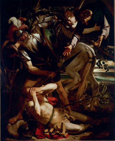 De bekering van St. Paulus. Schilderij door Michelangelo Merisi, bekend als Il Caravaggio (De Caravaggio) (1571-1610) 1594-1596 Dim. 237x189 cm Odescalchi Balbi Collectie, Rome door Michelangelo Merisi da Caravaggio
