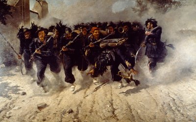 Bersaglieri Charge bij Porta Pia, door Michele Cammarano (1835-1920), olieverf op doek, 290x472 cm door Michele Cammarano