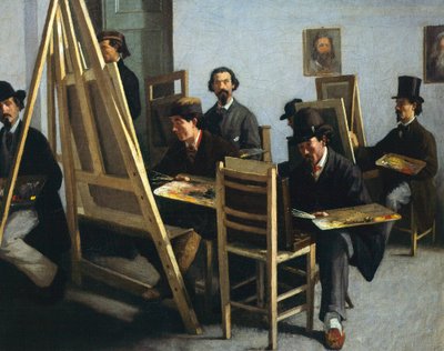 School van Schilderkunst, circa 1865 door Michele Cammarano
